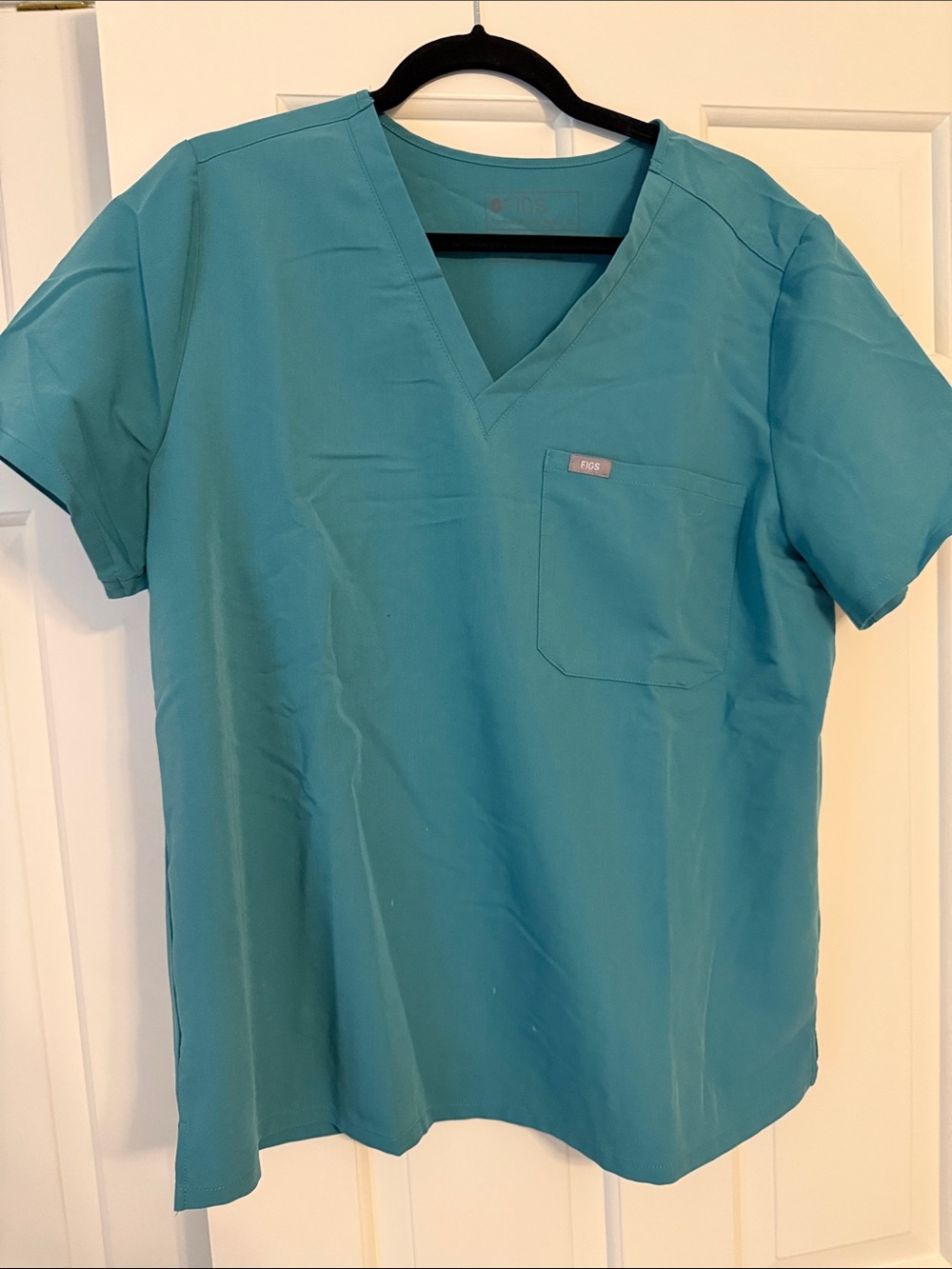 Figs Teal V-Neck Medical Scrub Top
